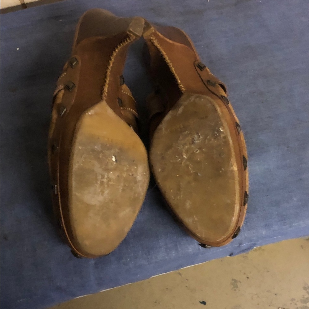 Cole Haan Brown Suede Mule Clogs with Buckle Strap - Picture 3 of 4